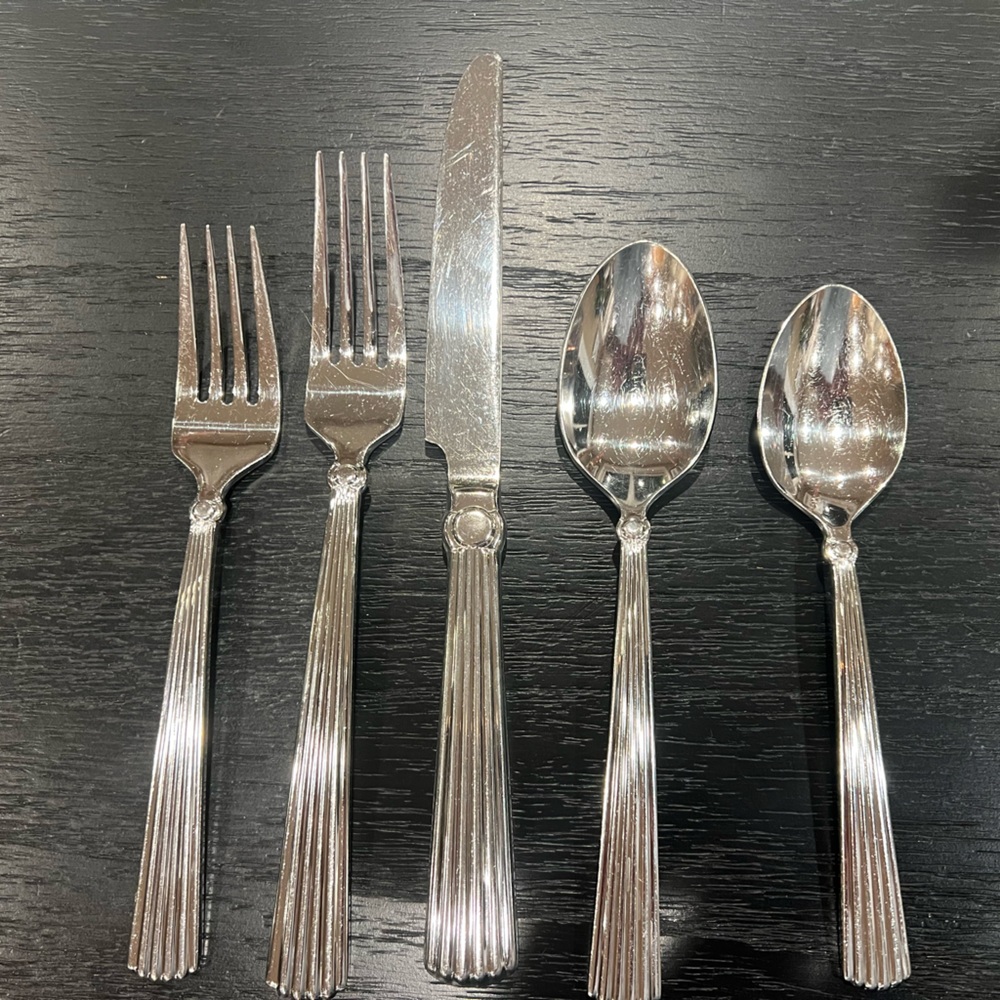 Waterford Silver Flatware Set Carleton 18/10 Stainless